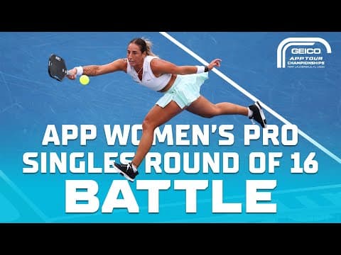 Top Pro Pickleball Players Sofia Sewing & Seone Mendez Battle in Women's Pro Singles Round of 16