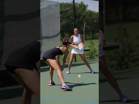 Engage Pickleball Pro Player Dominique Schaefer. Making some shots.
